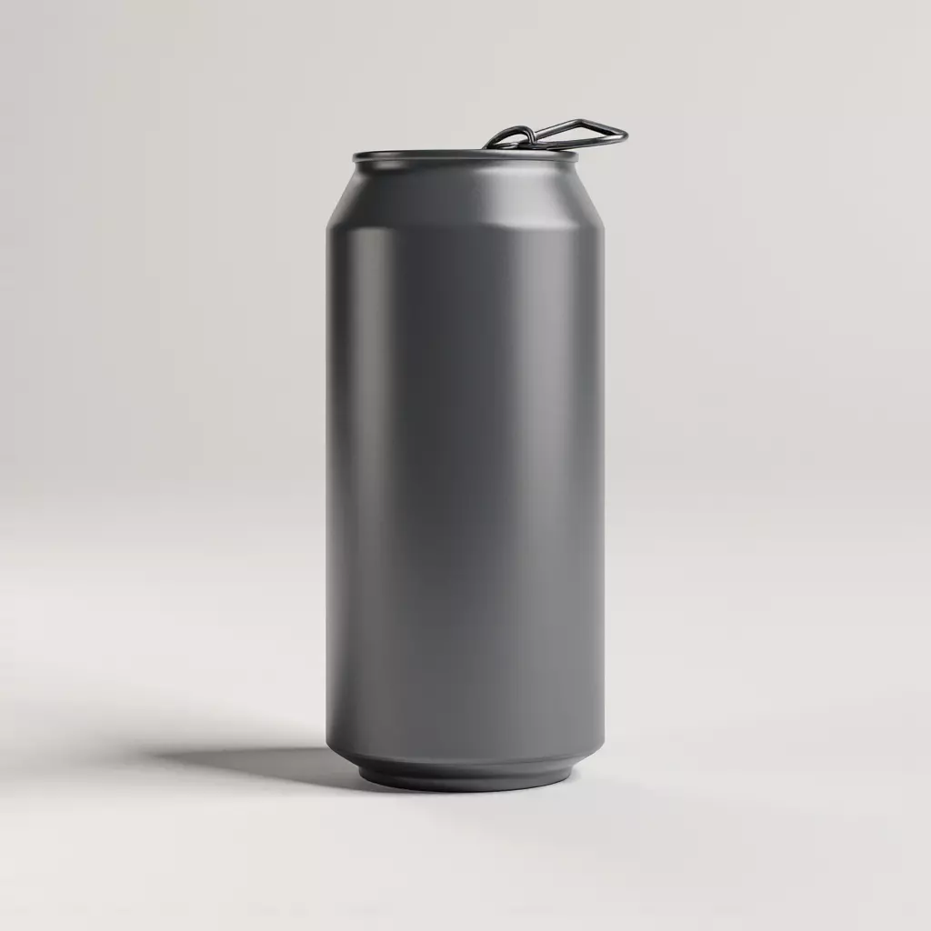 Gray Soda Can Low-poly 3D model_2