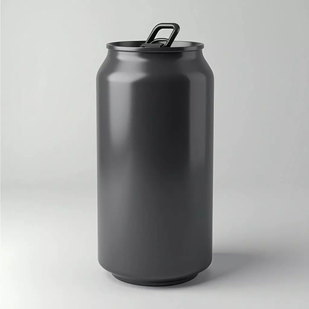 Gray Soda Can Low-poly 3D model_0