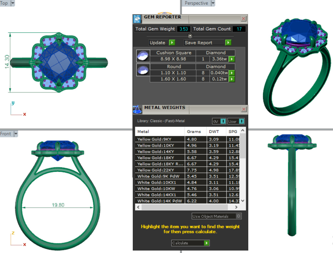 Lotus Halo Solitaire Diamond Ring 360 animation renders 3dm stl  3D print model_1
