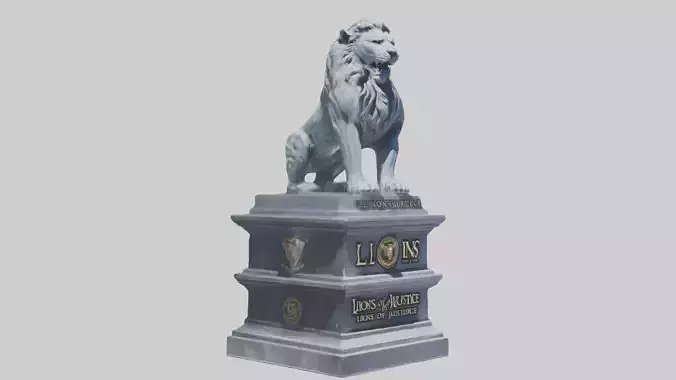 Lions of Justice statue model Low-poly 3D model