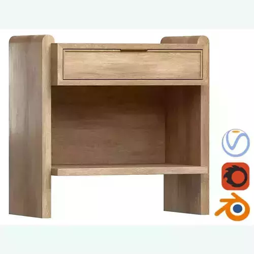Jin Nightstand wooden table 3D model