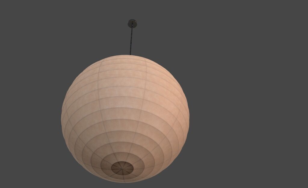 Paper lamp with frame inside High Quality 3D model_6