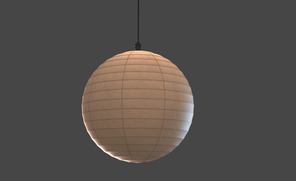 Paper lamp with frame inside High Quality 3D model_5