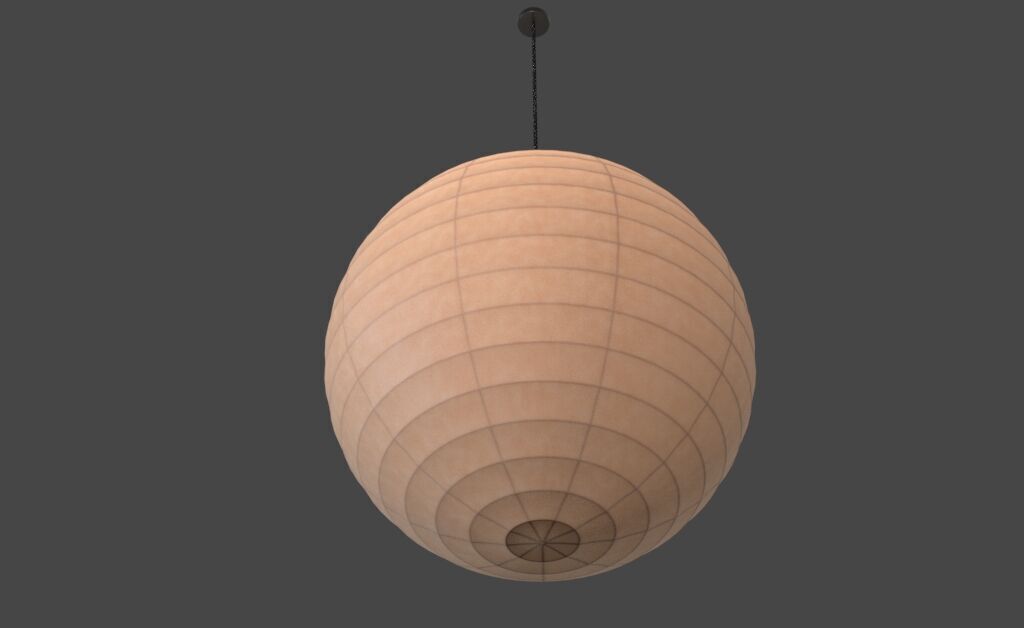 Paper lamp with frame inside High Quality 3D model_7