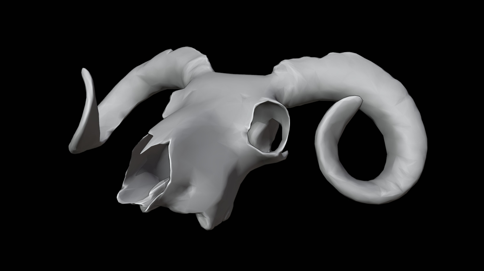 Ram Skull Low-poly 3D model_12