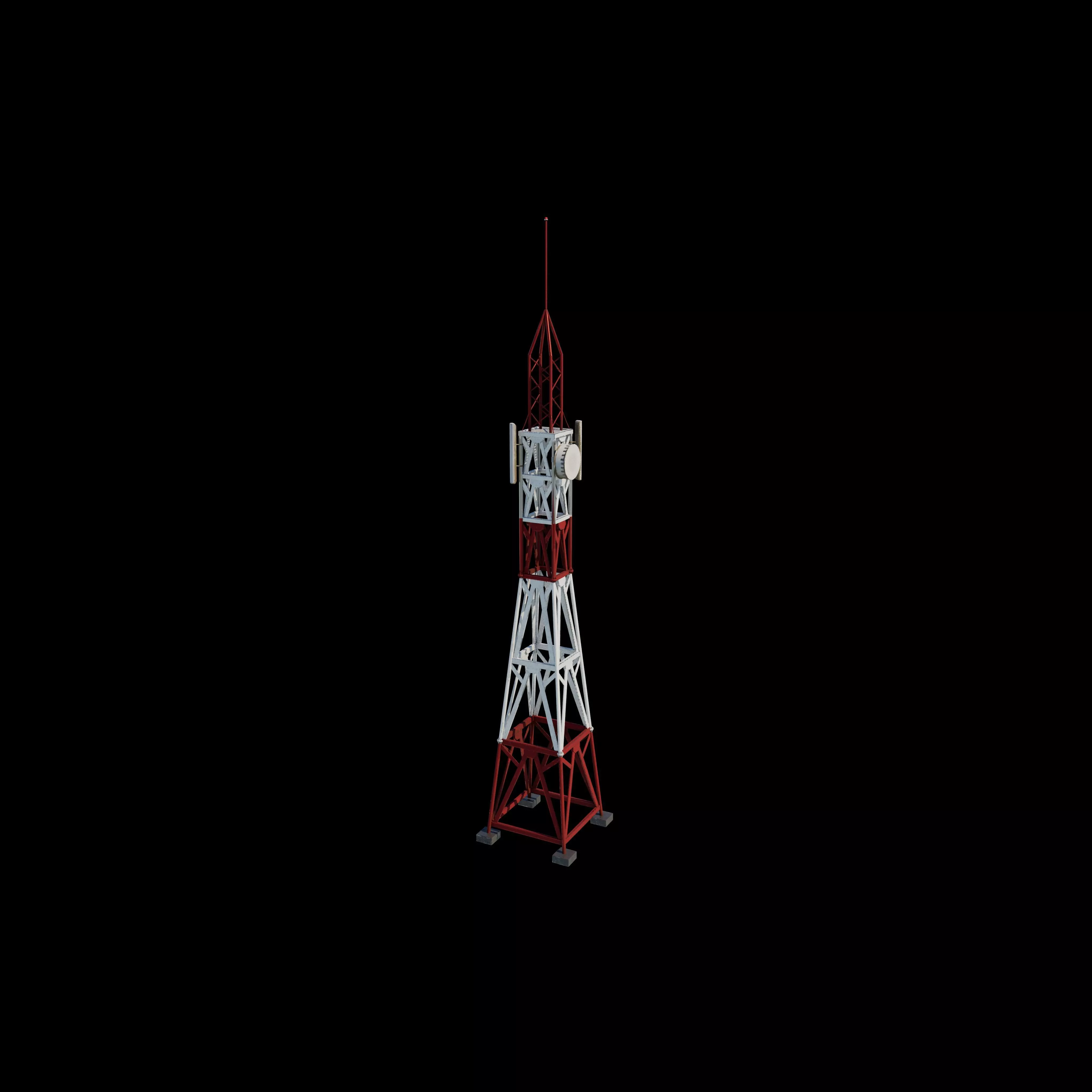 Telecommunication Tower 3D model_0
