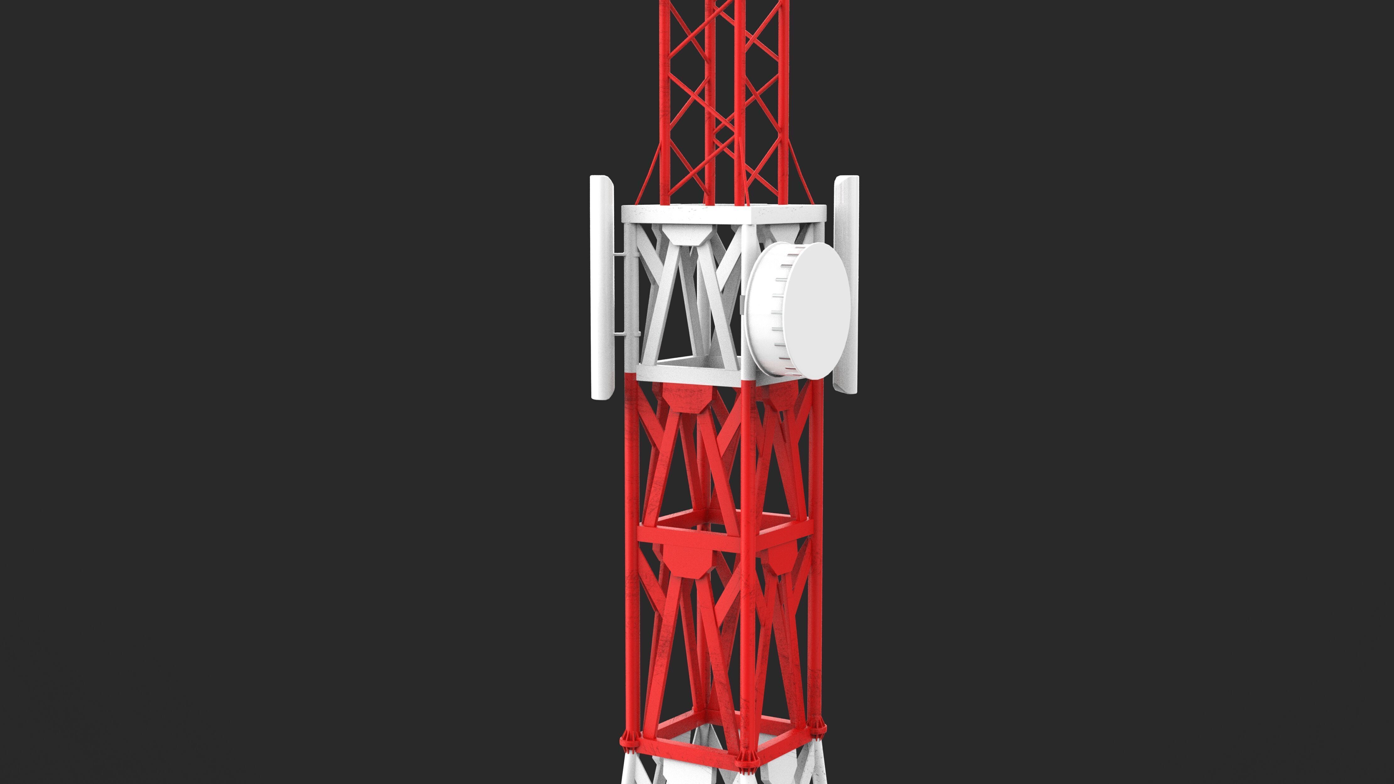 Telecommunication Tower 3D model_6