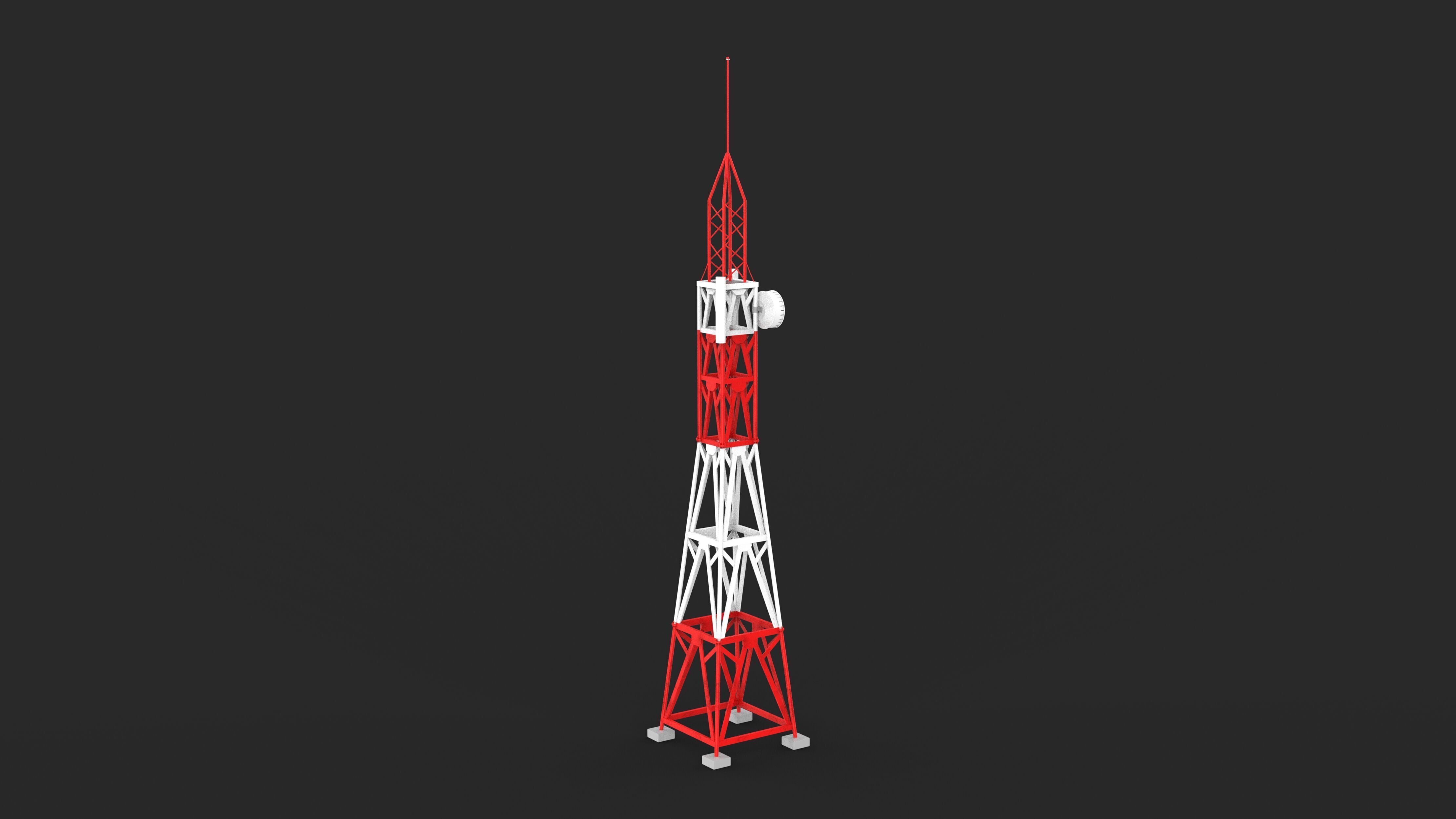Telecommunication Tower 3D model_5