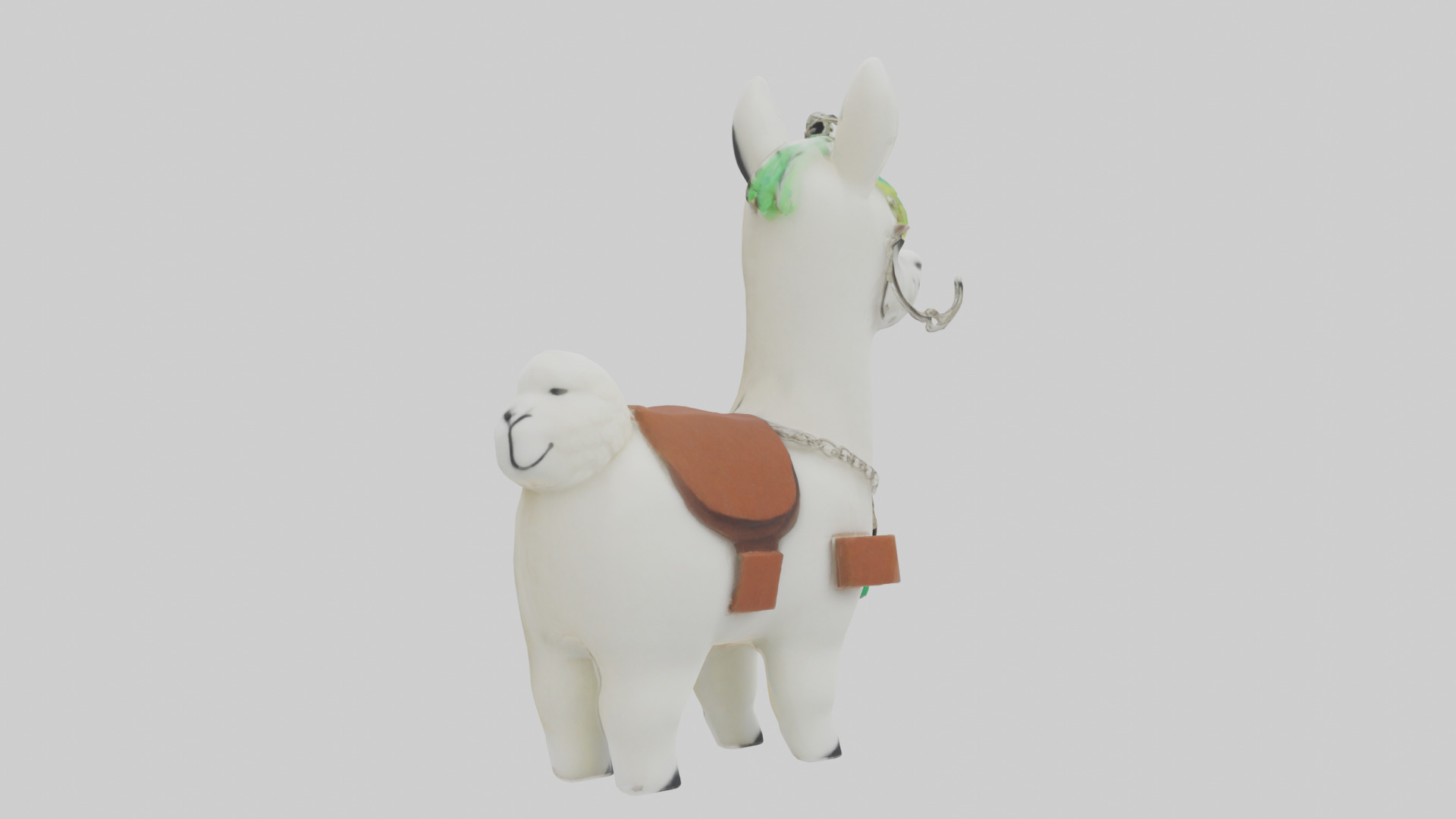 Llama keychain model Low-poly 3D model_1
