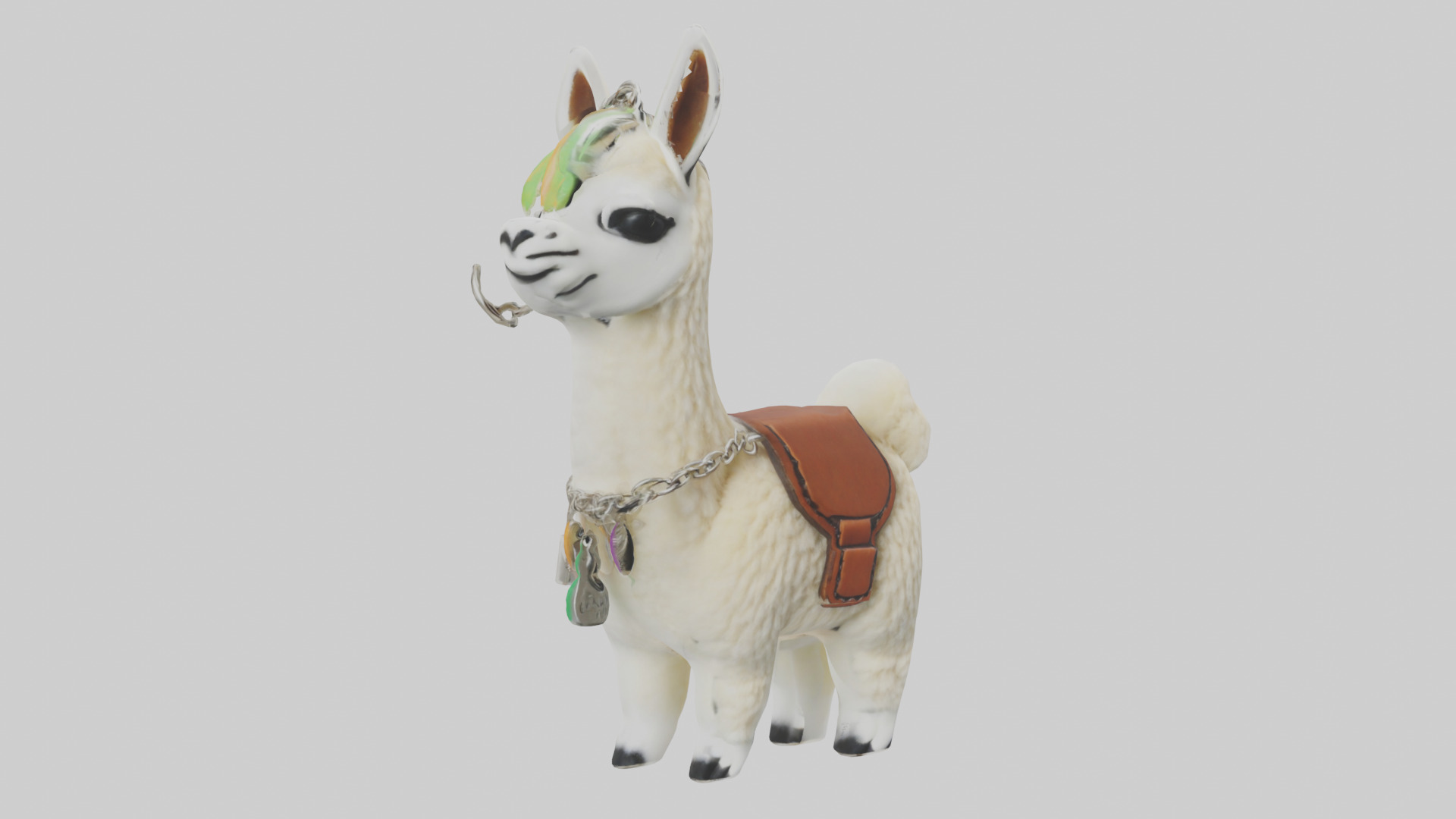 Llama keychain model Low-poly 3D model_7