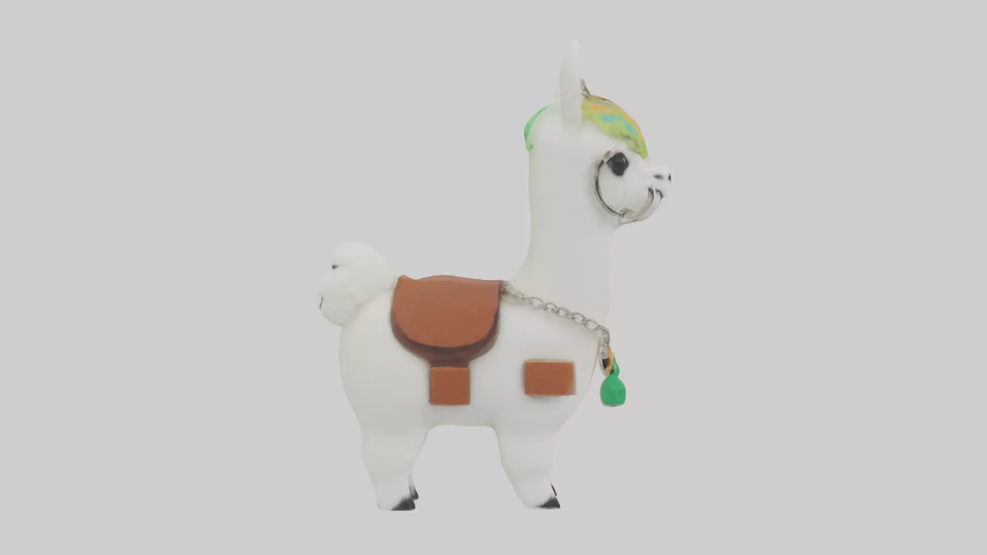 Llama keychain model Low-poly 3D model_0