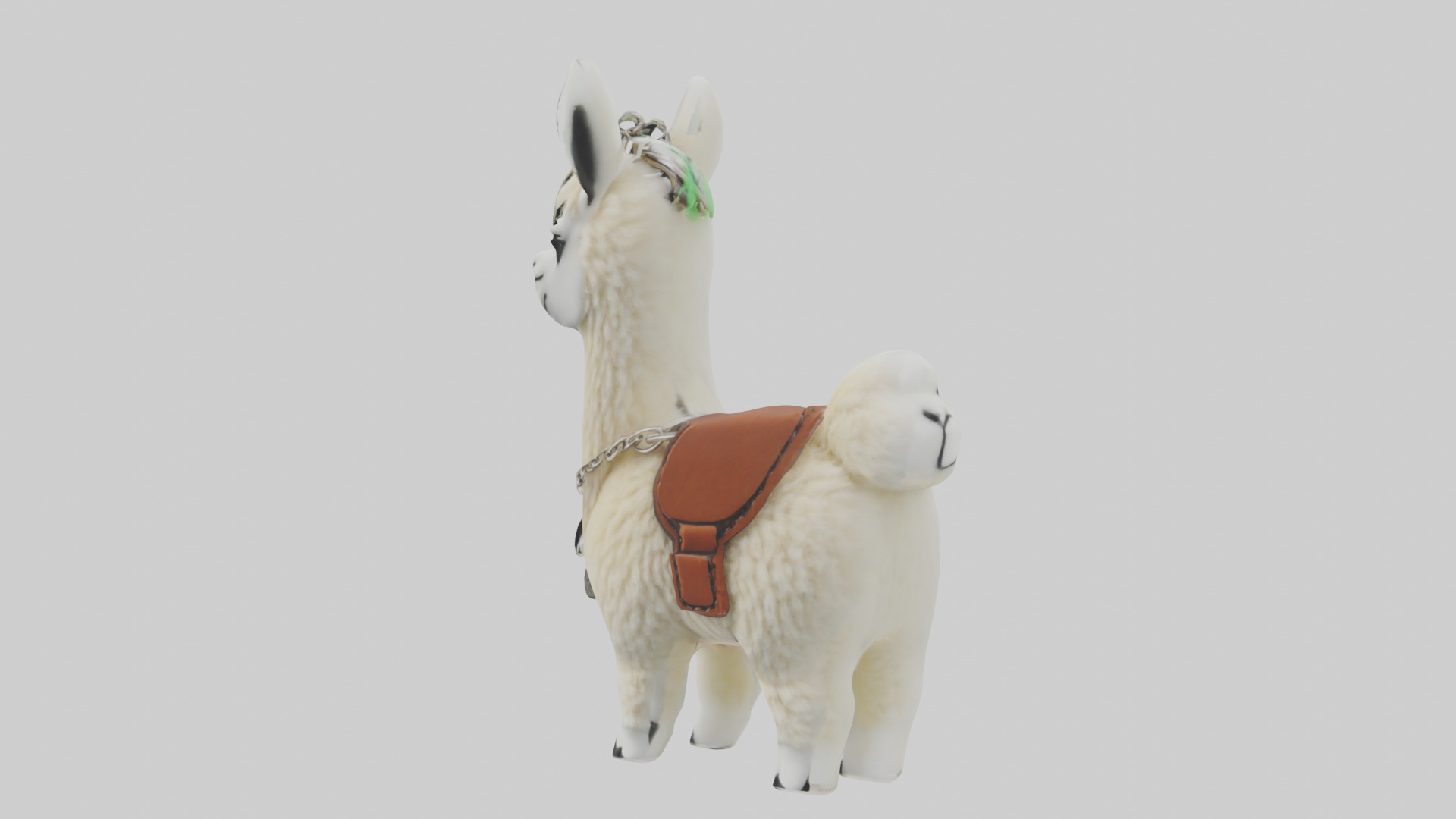 Llama keychain model Low-poly 3D model_8