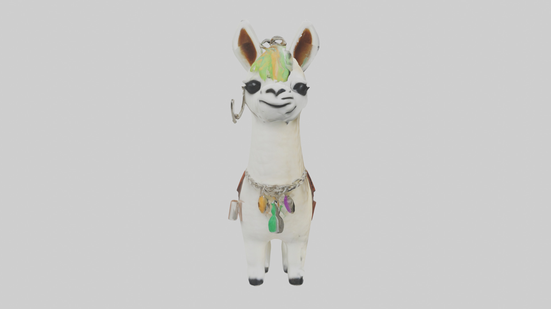 Llama keychain model Low-poly 3D model_13