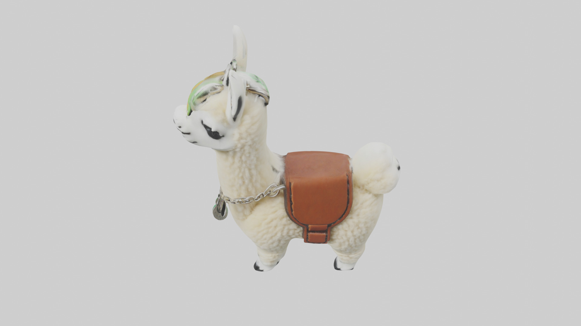 Llama keychain model Low-poly 3D model_16