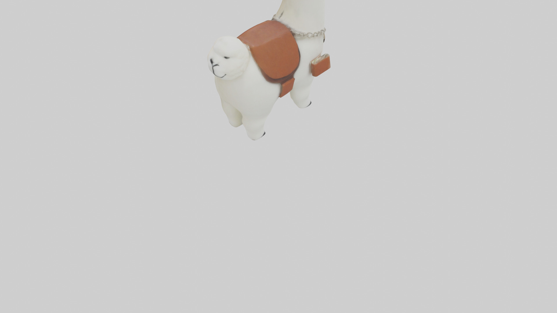Llama keychain model Low-poly 3D model_3