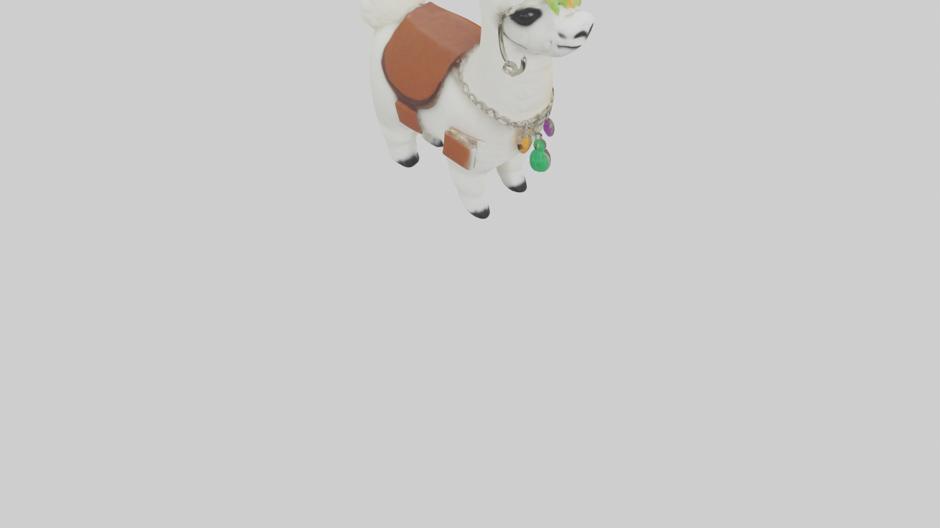 Llama keychain model Low-poly 3D model_4