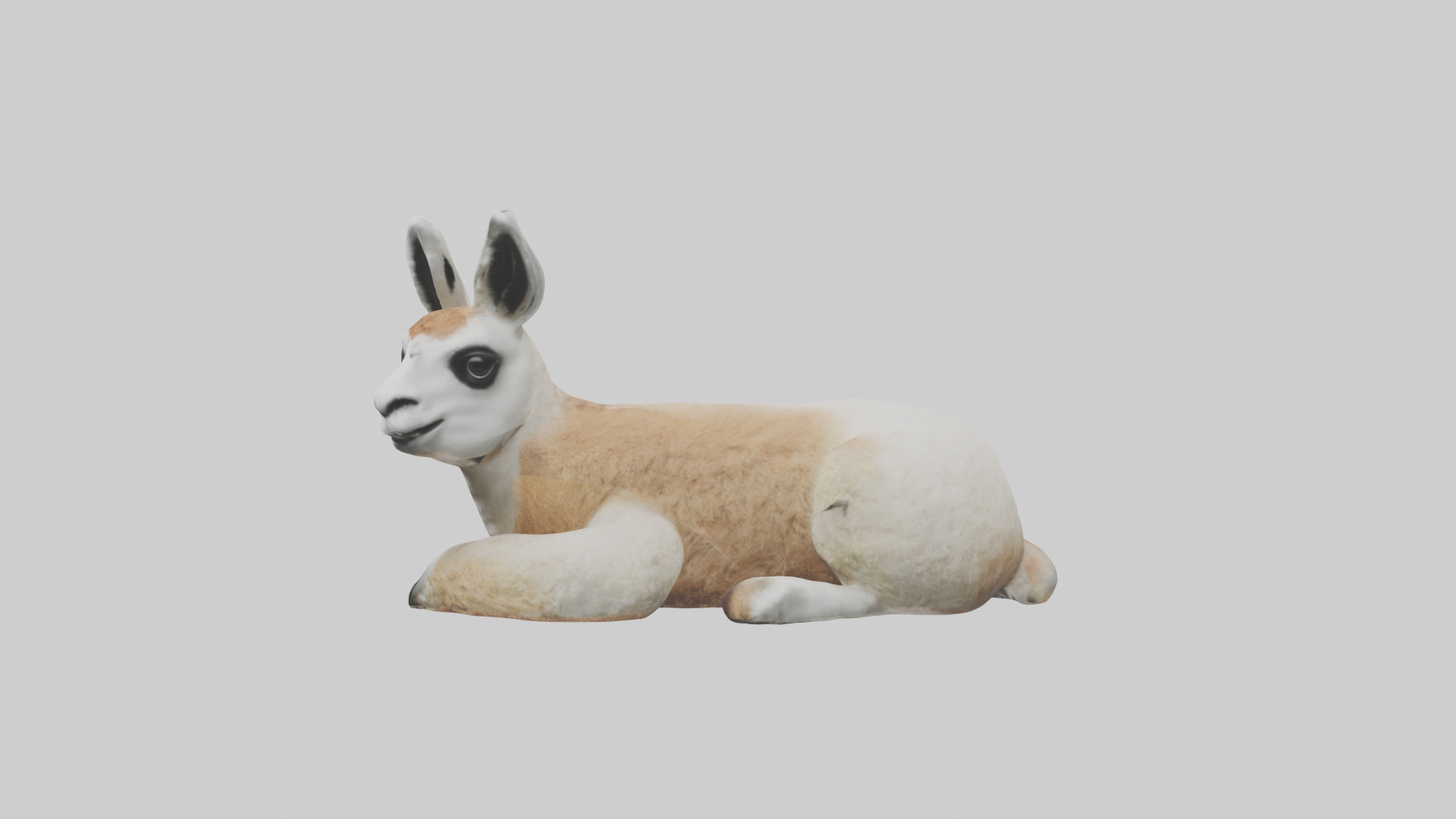 Llama lying down model Low-poly 3D model_12