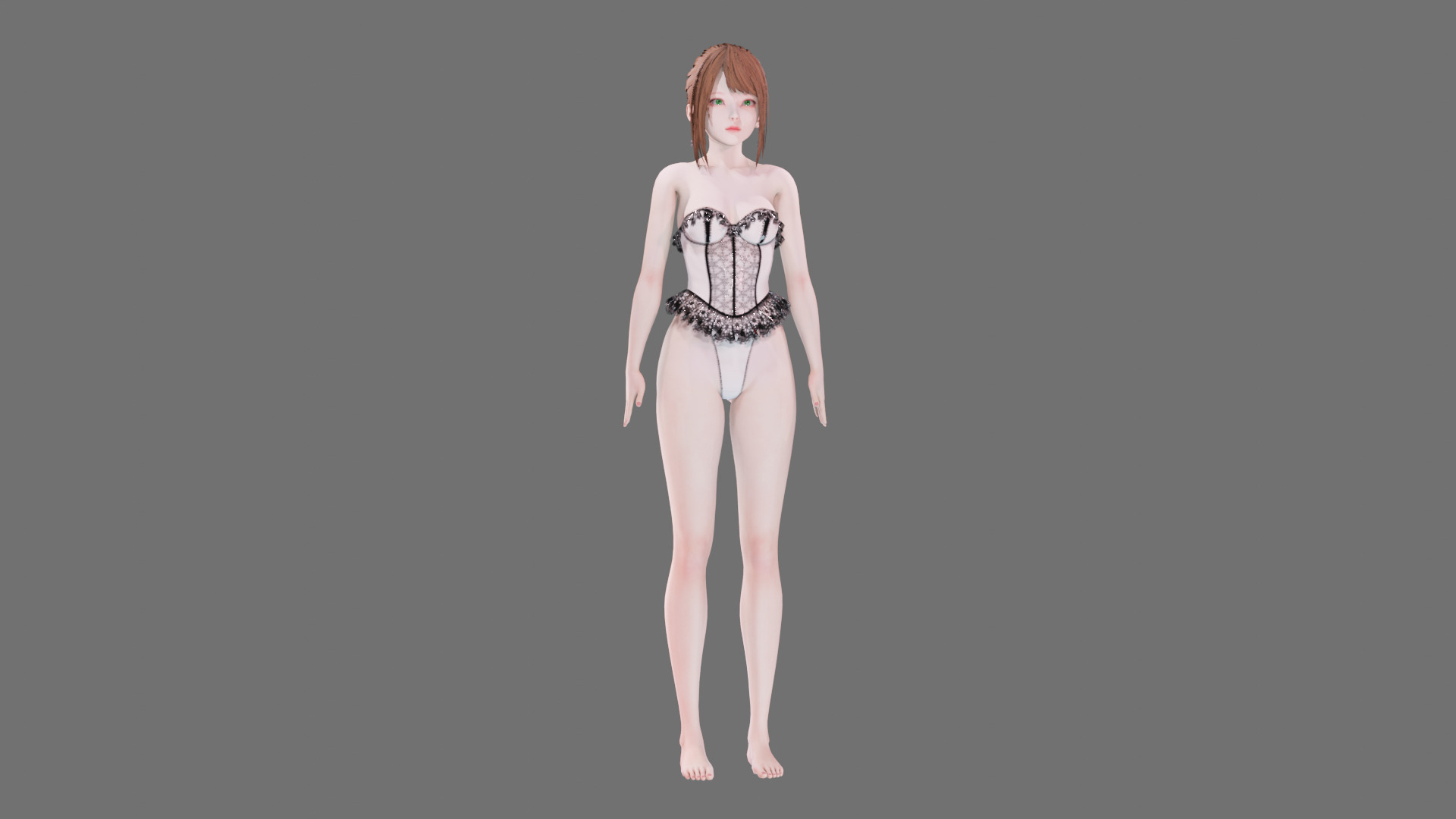 Lingerie clothes 0008 - Rig -Unreal - Unity - Blender - Animated Low-poly 3D model_45