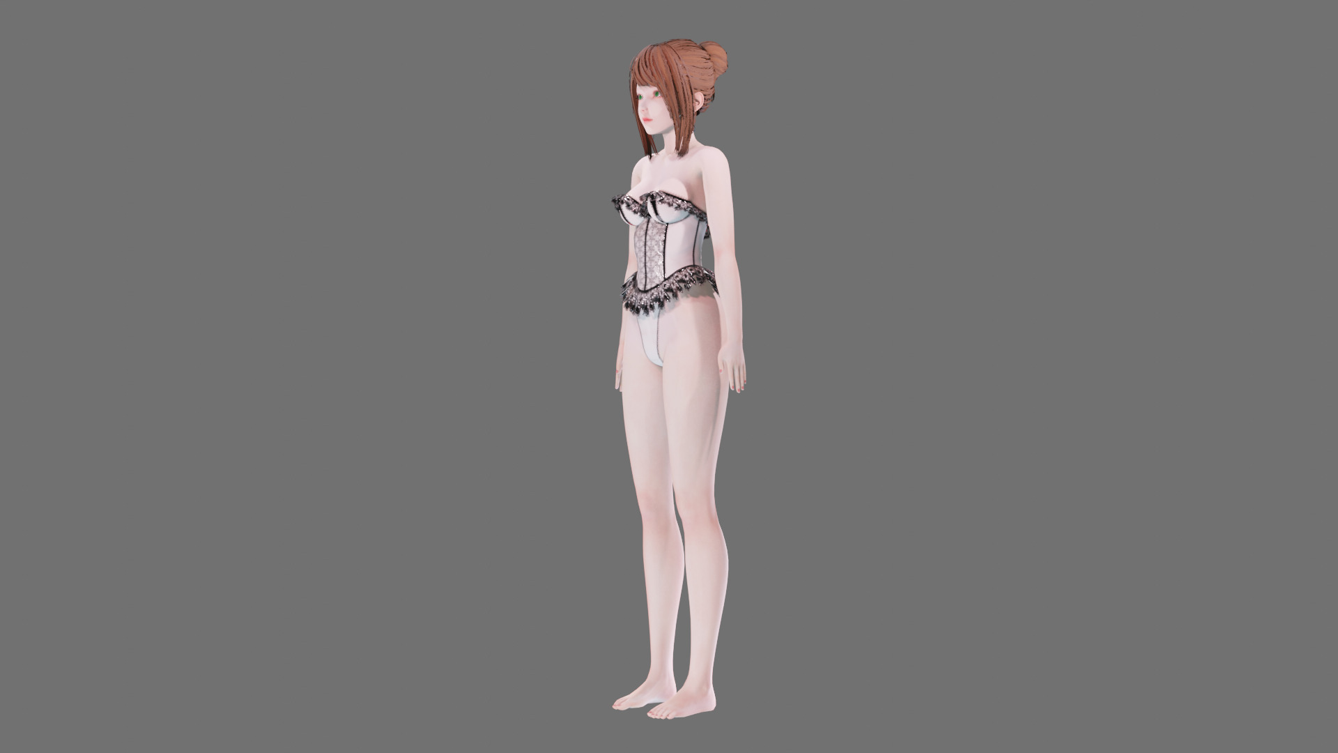 Lingerie clothes 0008 - Rig -Unreal - Unity - Blender - Animated Low-poly 3D model_16