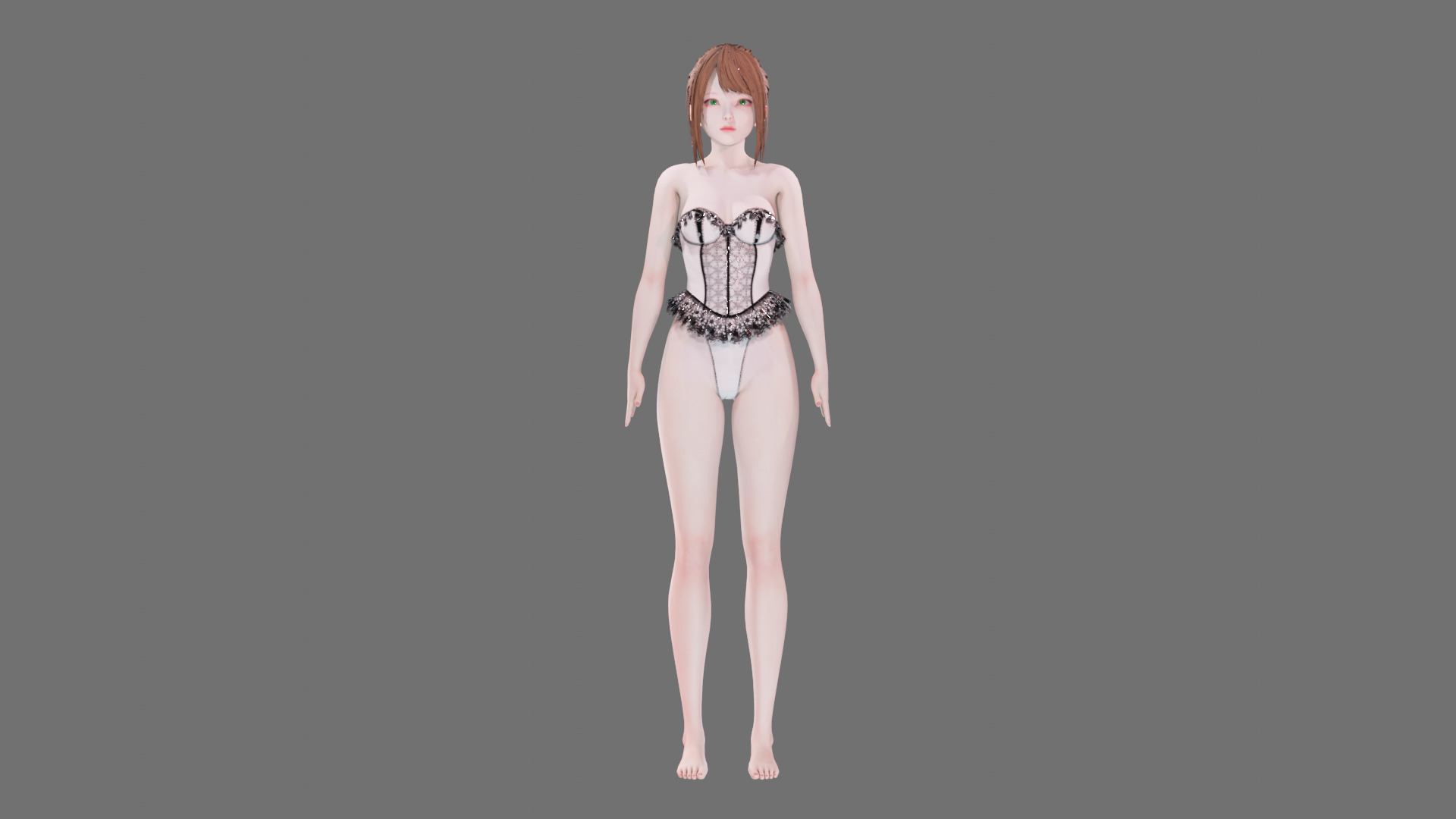 Lingerie clothes 0008 - Rig -Unreal - Unity - Blender - Animated Low-poly 3D model_11