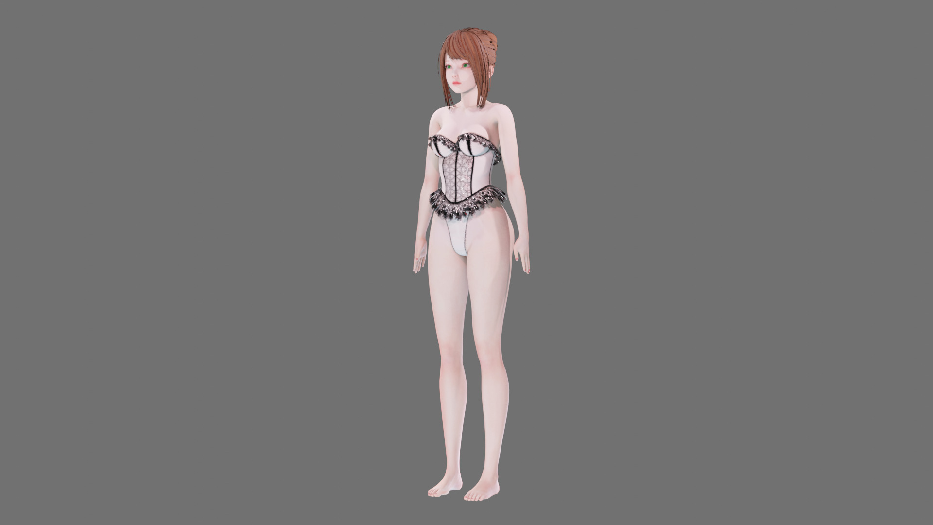 Lingerie clothes 0008 - Rig -Unreal - Unity - Blender - Animated Low-poly 3D model_14