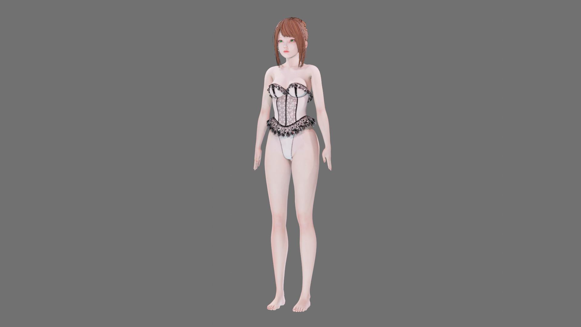 Lingerie clothes 0008 - Rig -Unreal - Unity - Blender - Animated Low-poly 3D model_13