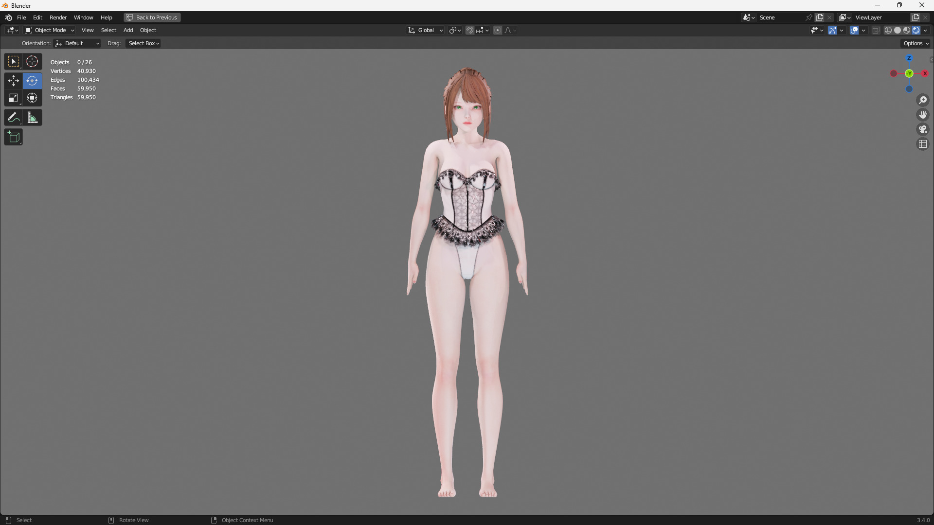 Lingerie clothes 0008 - Rig -Unreal - Unity - Blender - Animated Low-poly 3D model_7
