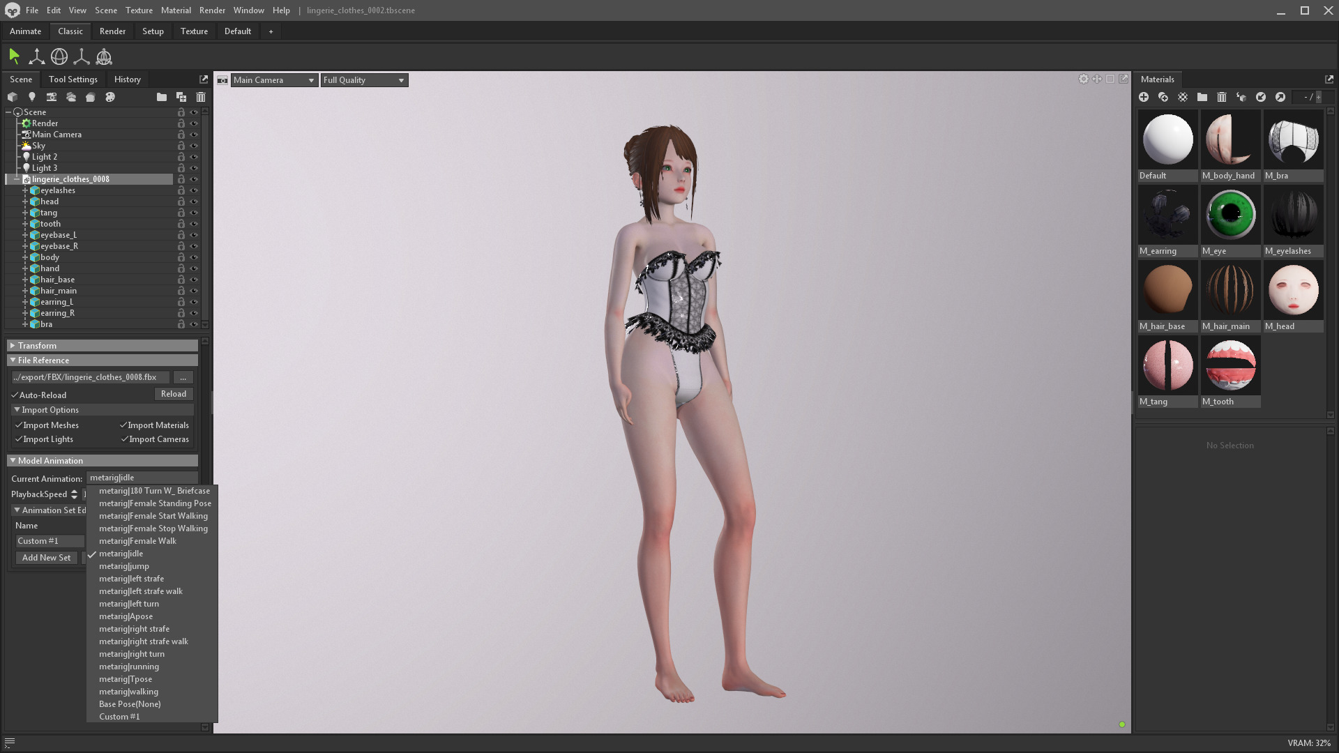 Lingerie clothes 0008 - Rig -Unreal - Unity - Blender - Animated Low-poly 3D model_10