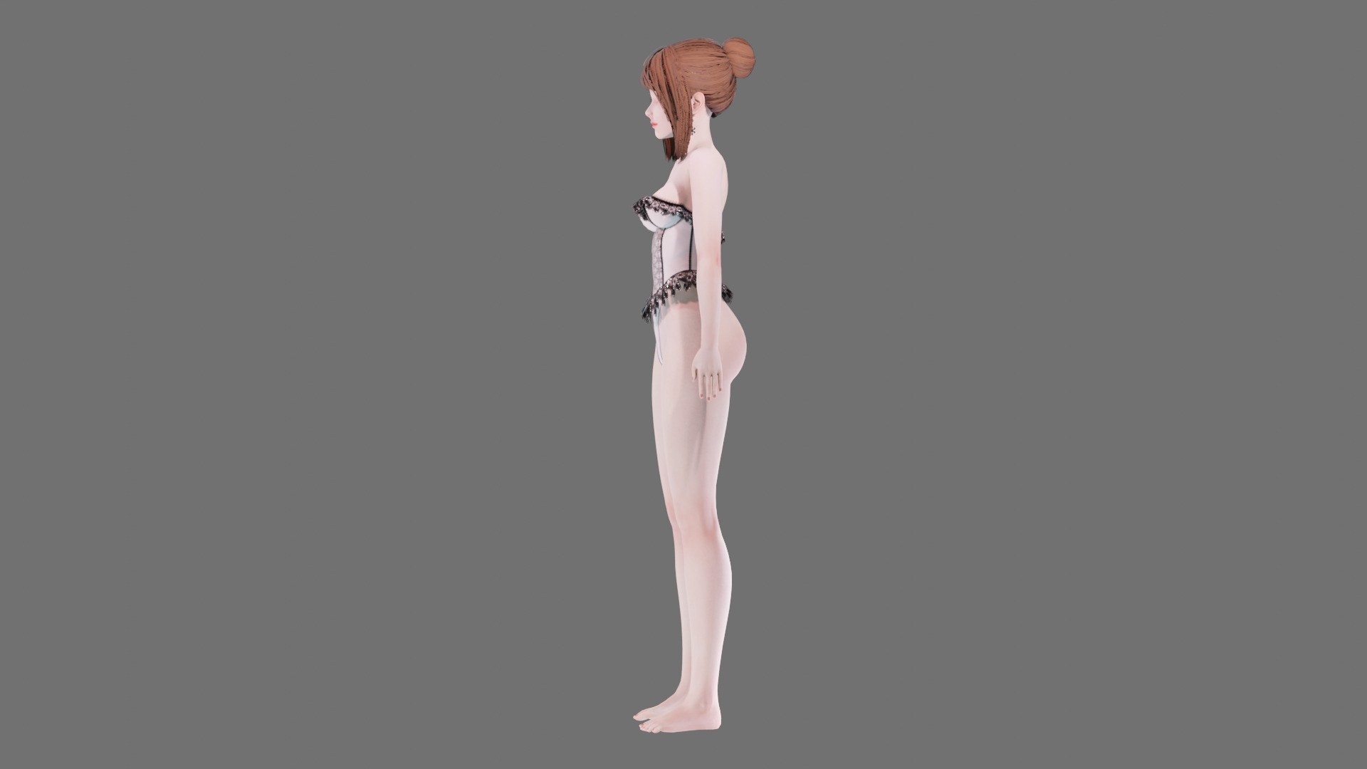 Lingerie clothes 0008 - Rig -Unreal - Unity - Blender - Animated Low-poly 3D model_19
