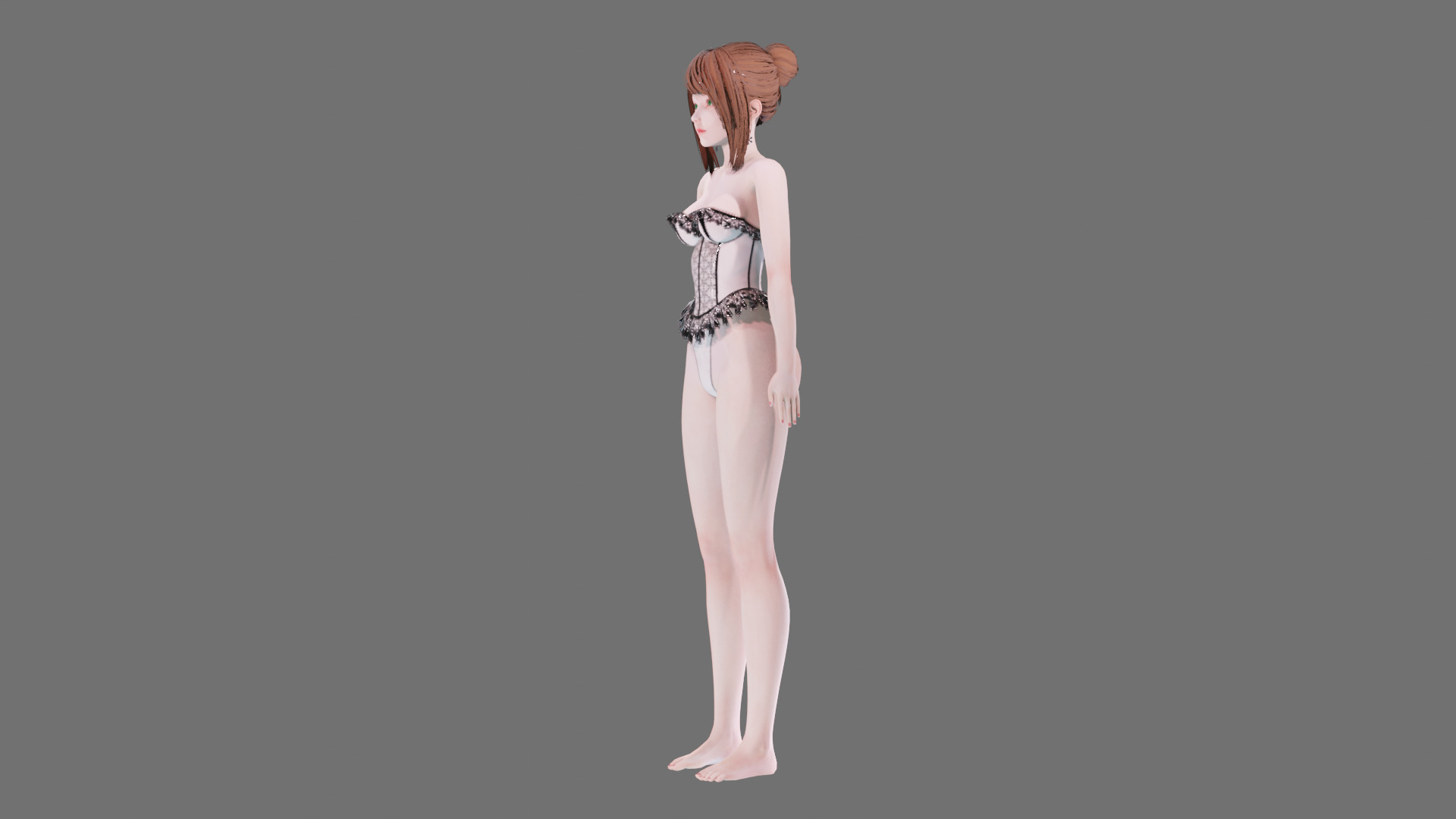 Lingerie clothes 0008 - Rig -Unreal - Unity - Blender - Animated Low-poly 3D model_17