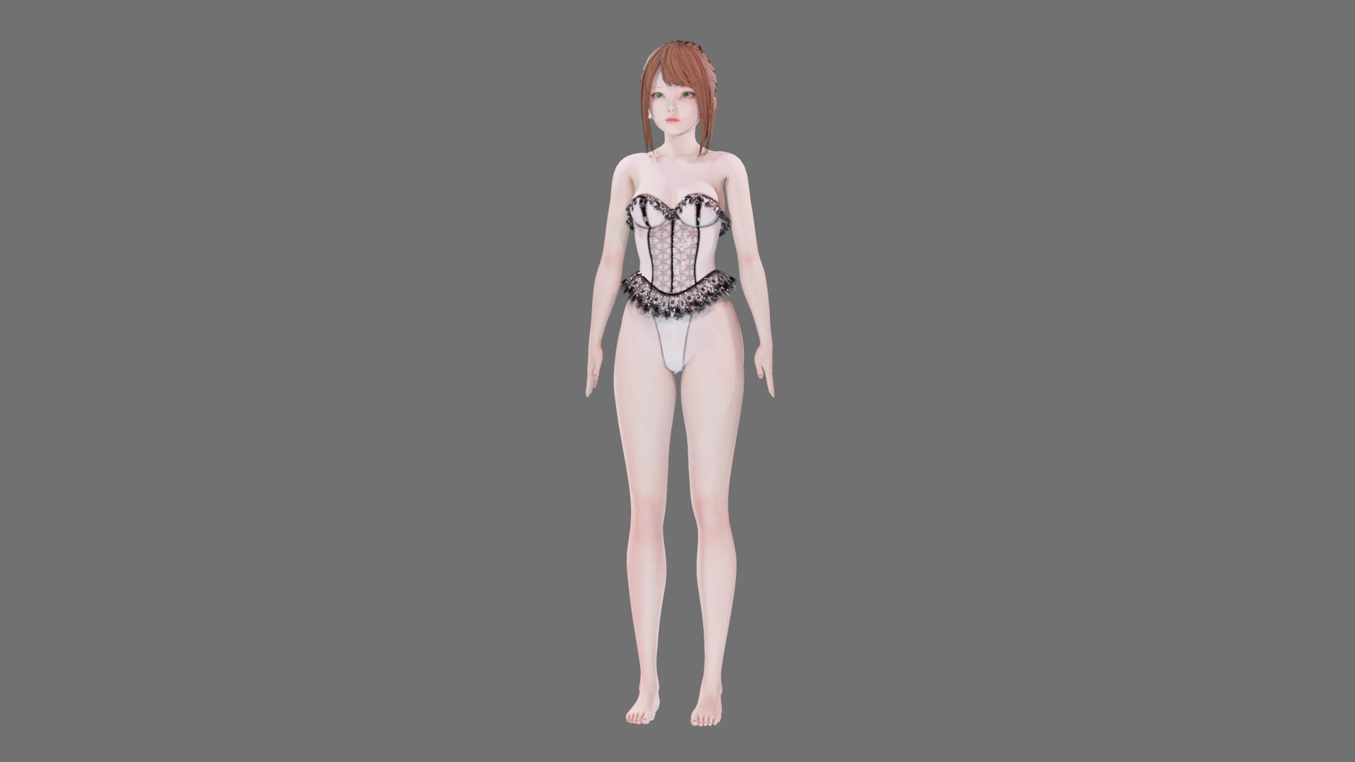 Lingerie clothes 0008 - Rig -Unreal - Unity - Blender - Animated Low-poly 3D model_12