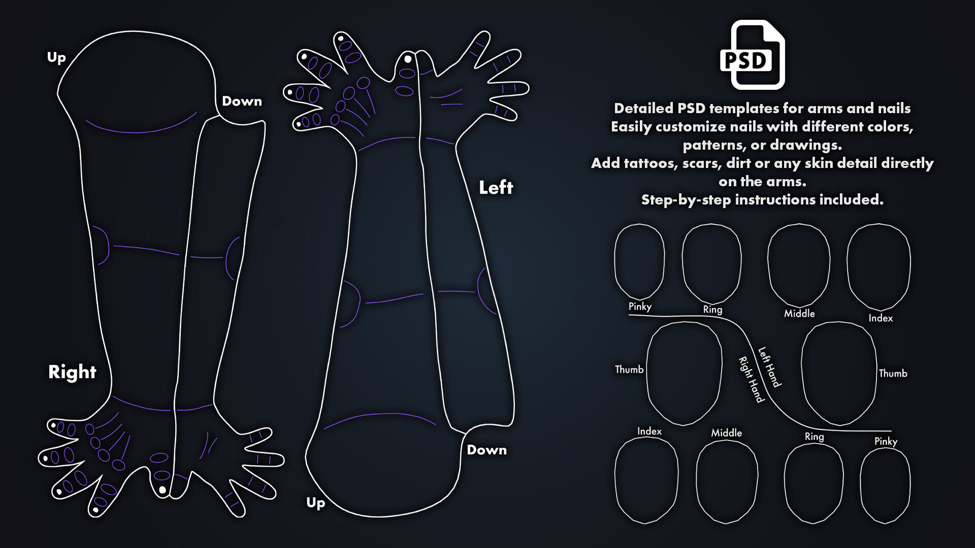 Realistic Female Arms - Customizable Edition 3D model_15