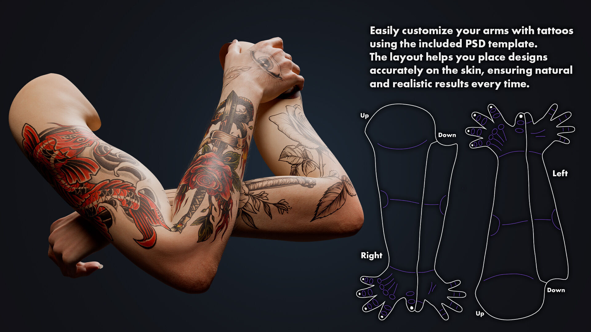 Realistic Female Arms - Customizable Edition 3D model_7