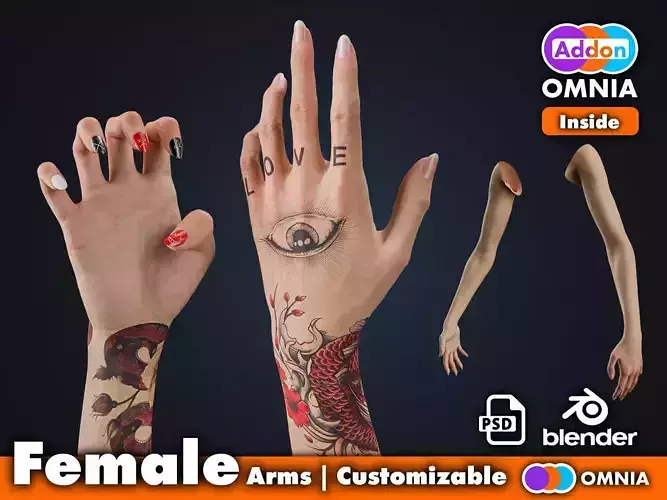 Realistic Female Arms - Customizable Edition