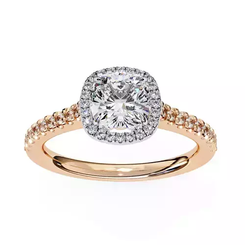 Halo Solitaire Diamond Ring 360 animation renders 3dm stl  3D print model