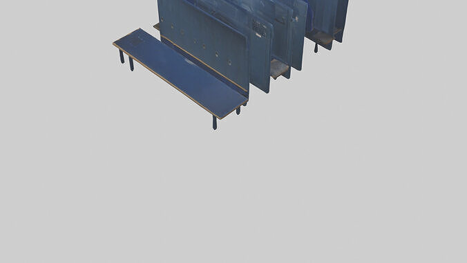 Locker Room Low-poly 3D model 4