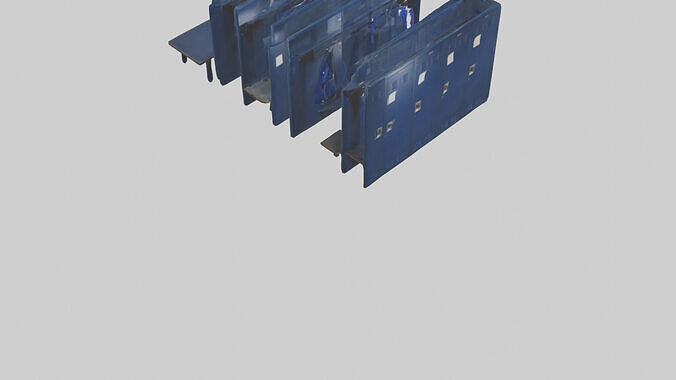 Locker Room Low-poly 3D model 5