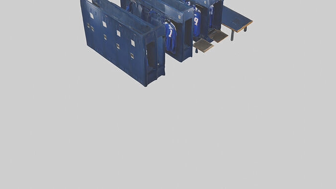 Locker Room Low-poly 3D model 7