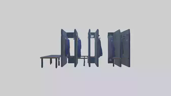 Locker Room Low-poly 3D model