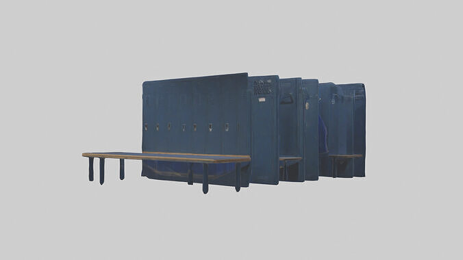 Locker Room Low-poly 3D model 2