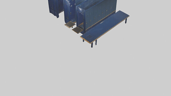 Locker Room Low-poly 3D model 6