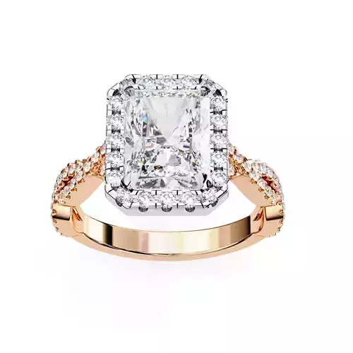Halo Solitaire Diamond Ring 360 animation renders 3dm stl  3D print model