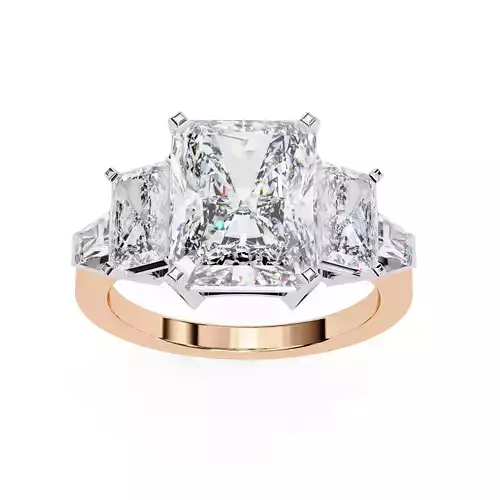 Trio Solitaire Diamond Ring 360 animation renders 3dm stl  3D print model
