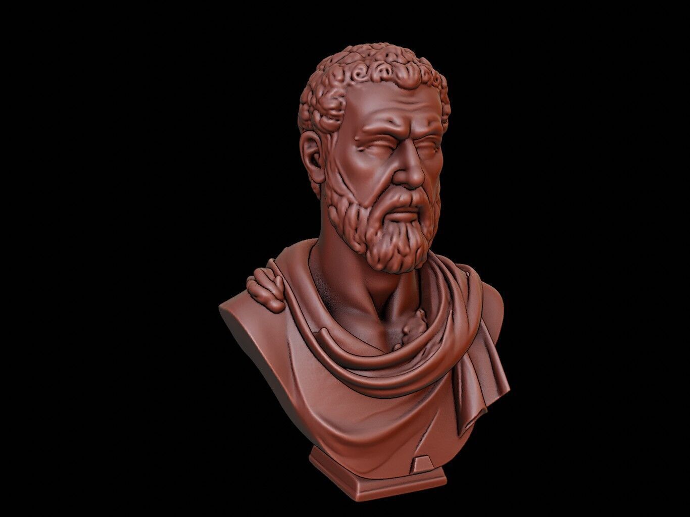 Protagoras Bust 3D print model_2