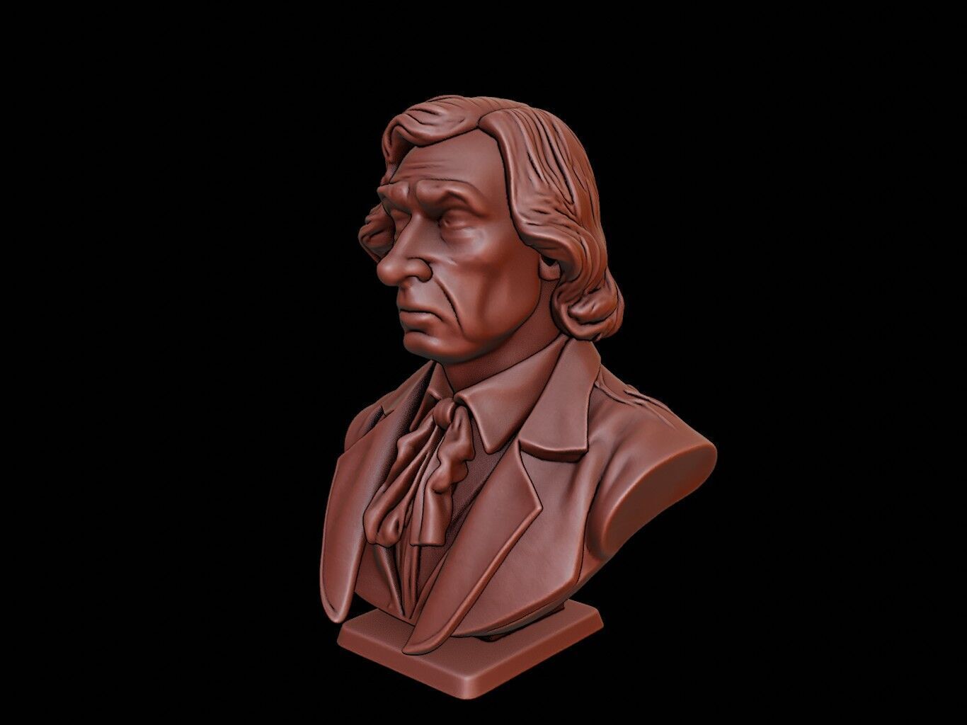 Rene Descartes Bust 3D print model_1