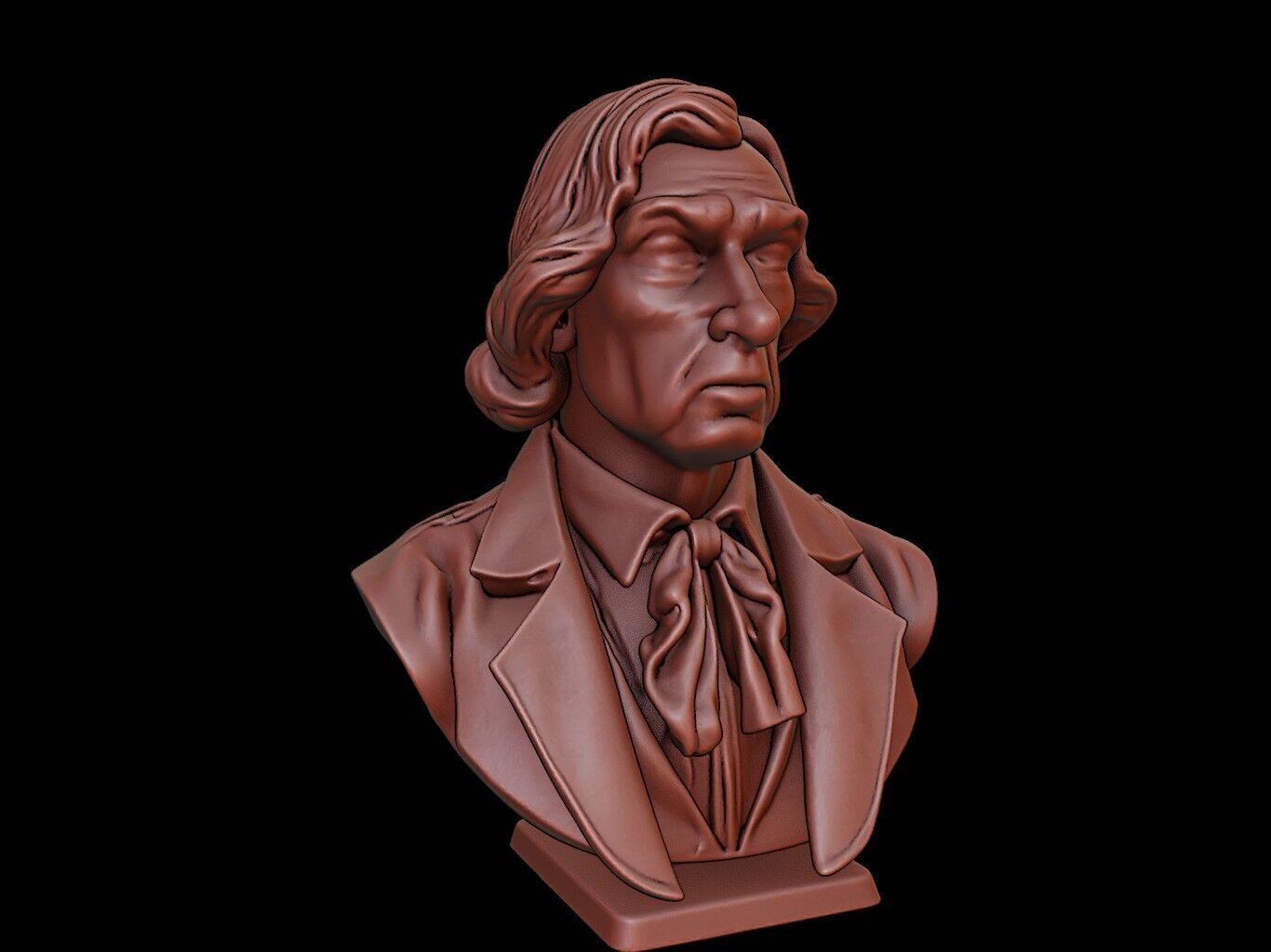 Rene Descartes Bust 3D print model_2