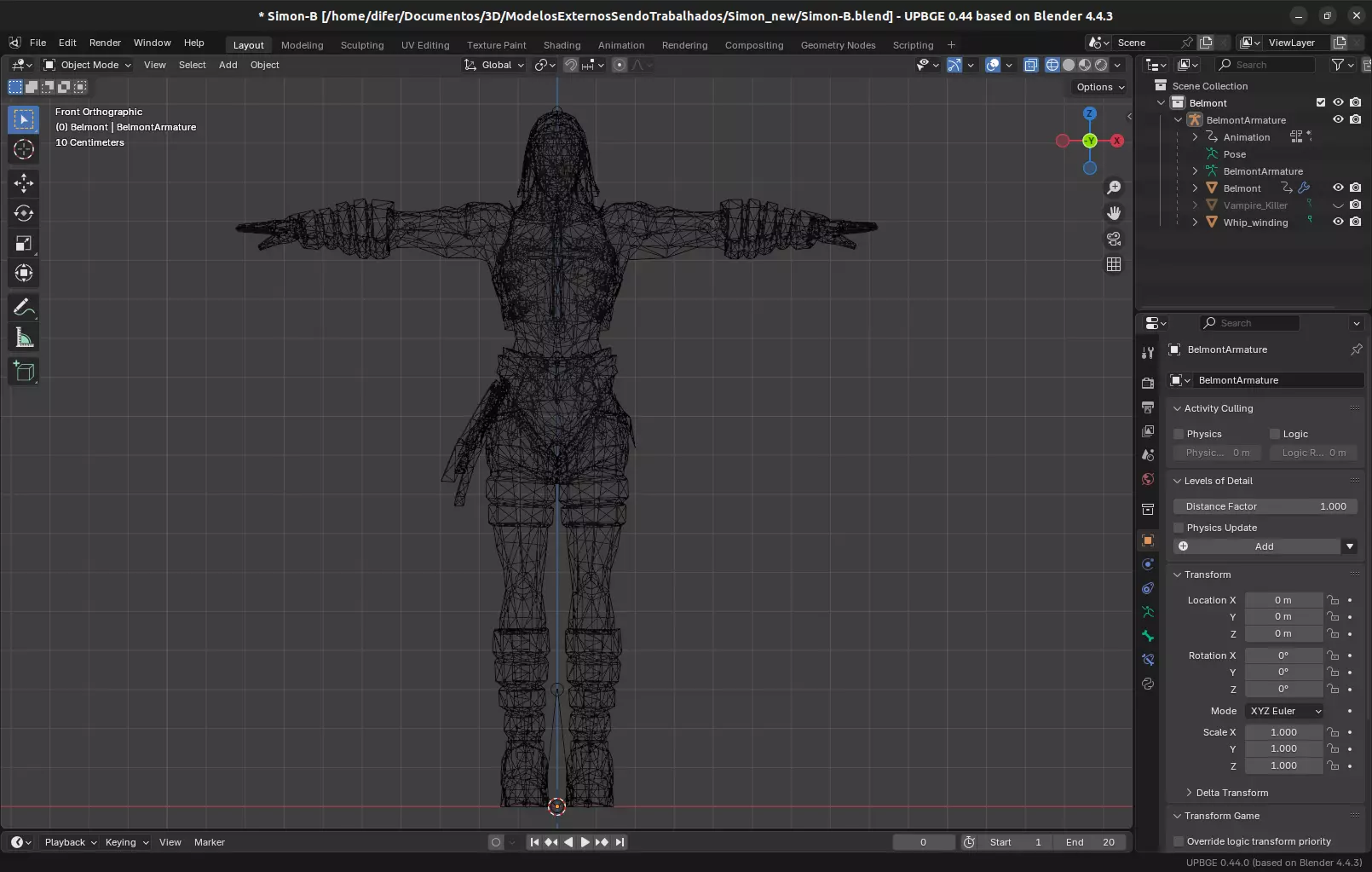 Character inspired by Castlevania Low-poly 3D model_3