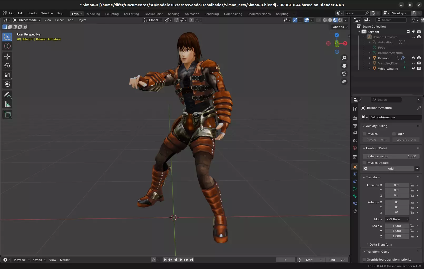 Character inspired by Castlevania Low-poly 3D model_1