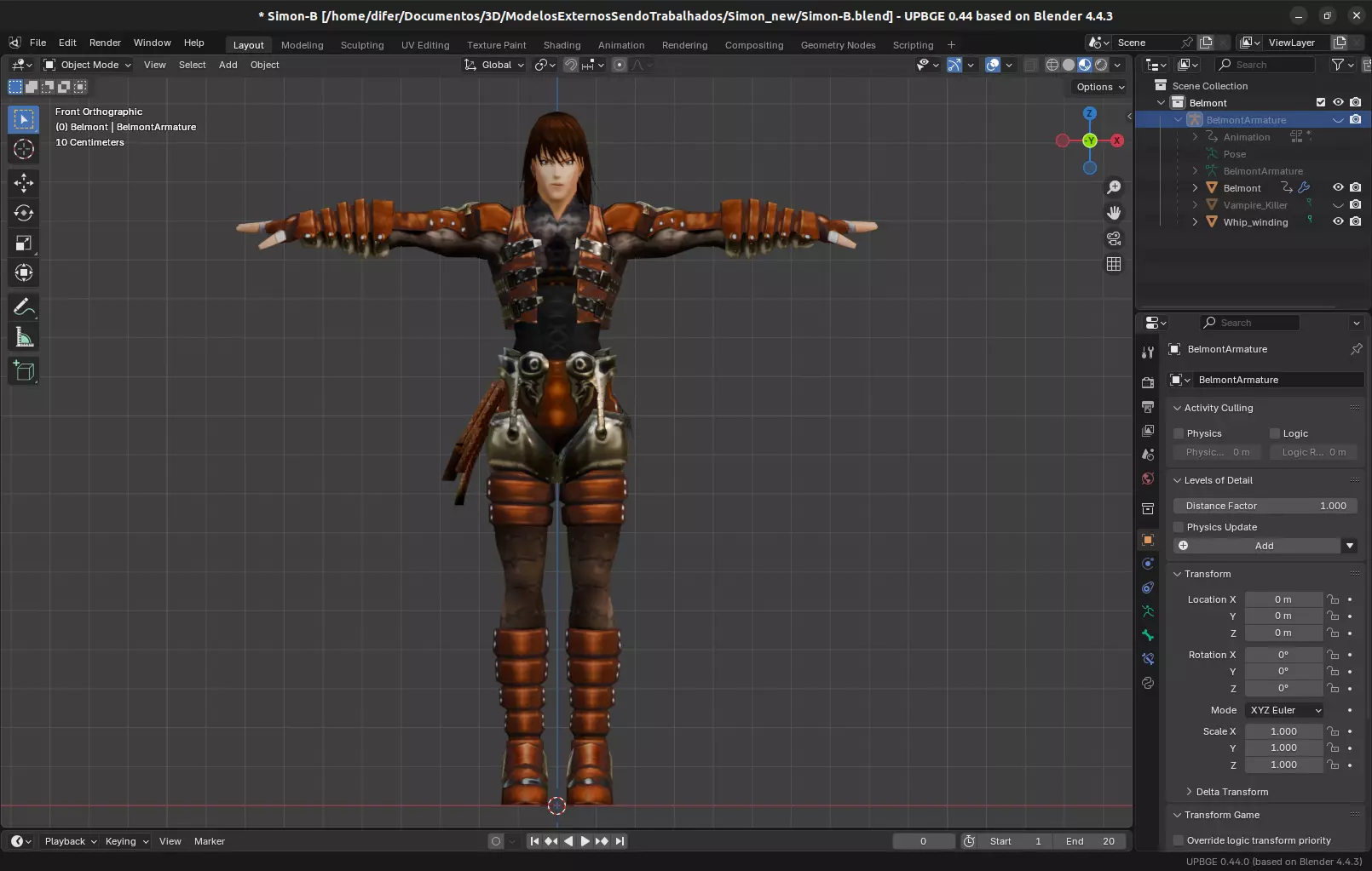Character inspired by Castlevania Low-poly 3D model_0