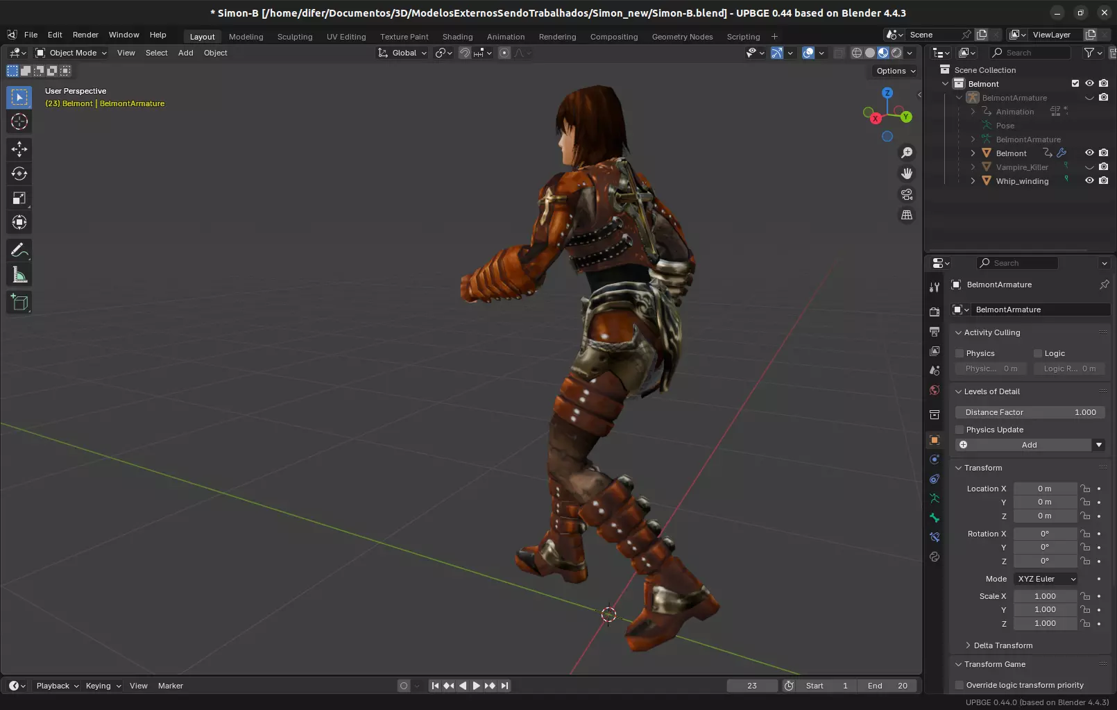 Character inspired by Castlevania Low-poly 3D model_2